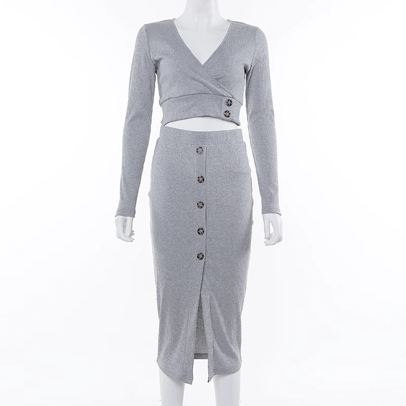 Long Sleeve Women Two Piece Set Autumn Winter Sexy V-neck Crop Top and Dress Set Bodycon Dress 2019 New Arrival
Long Sleeve Women Two Piece Set Autumn Winter Sexy V-neck Crop Top and Dress Set Bodycon Dress 2019 New Arrival
