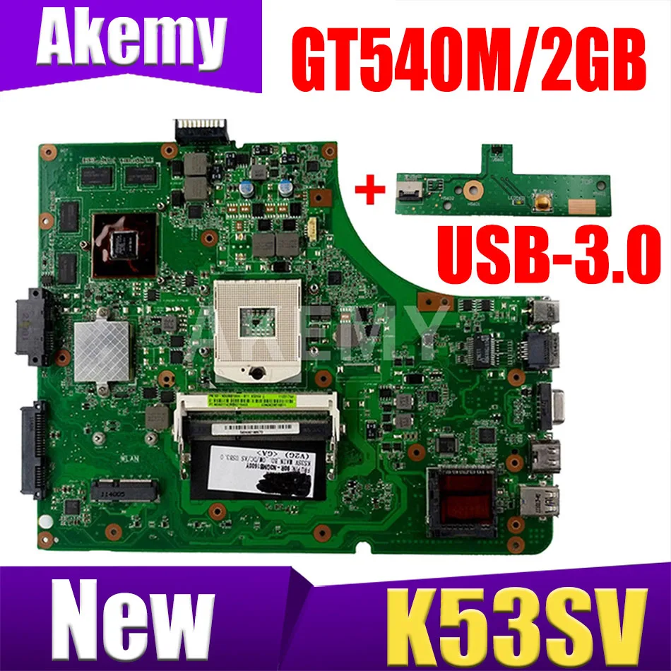 Материнская плата Akemy для ноутбука ASUS K53SC X53S K53SV K53SM K53SJ P53Sj | Компьютеры и офис