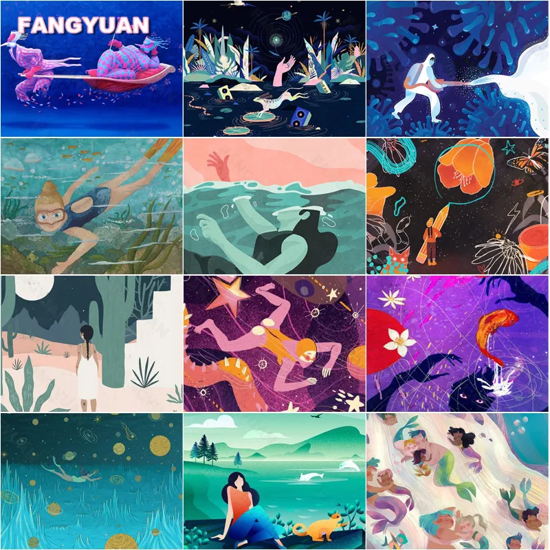 Diamond Painting Kit Abstract Portrait Diving Breaststroke Mermaid Family Full Square Round Drill Diamond Embroidery Home Decor
Diamond Painting Kit Abstract Portrait Diving Breaststroke Mermaid Family Full Square Round Drill Diamond Embroidery Home Decor