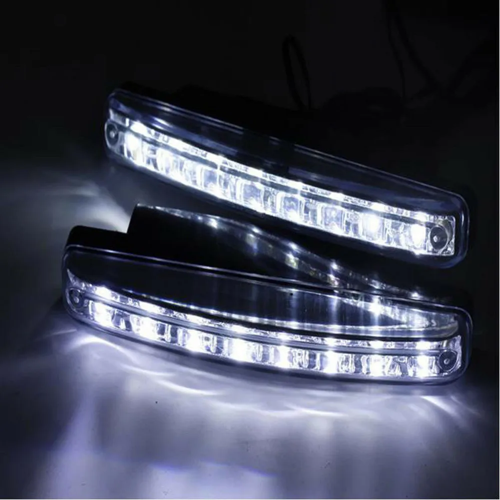 

White Daytime Running Light 2 Pcs Parts Tool Useful 6000K Bright Driving DRL Lamp For Trucks SUVs Trailers RVs