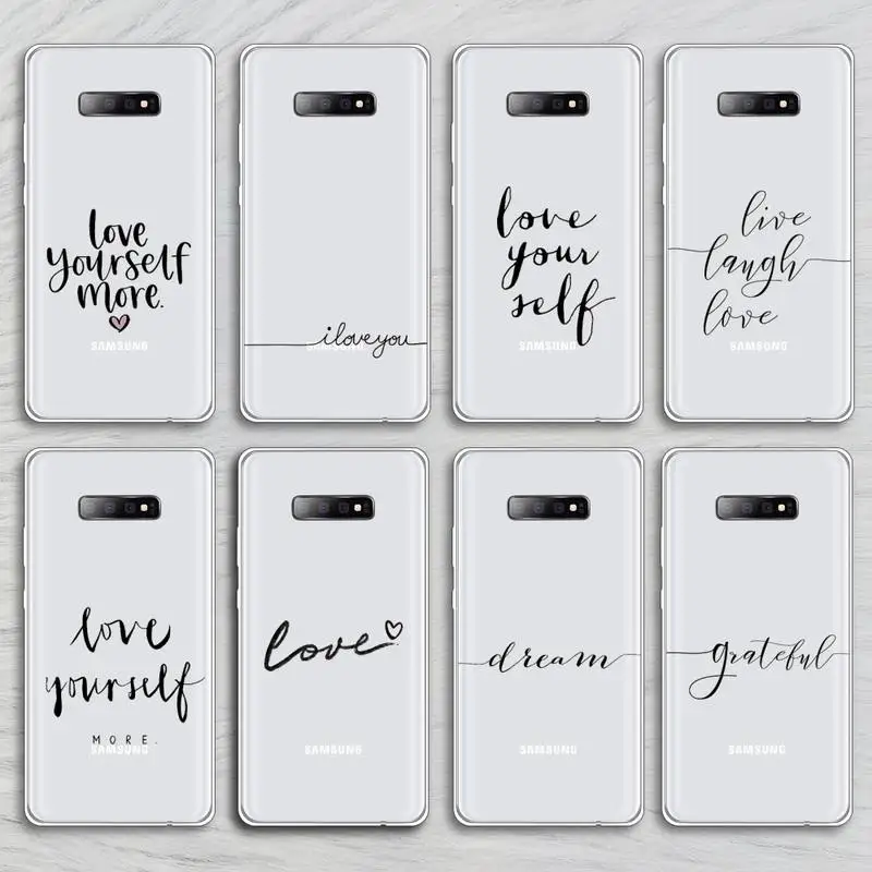 Love yourself Phone Case Transparent for Samsung A71 S9 10 20 HUAWEI p30 40 honor 10i 8x xiaomi note 8 Pro 10t 11
Love yourself Phone Case Transparent for Samsung A71 S9 10 20 HUAWEI p30 40 honor 10i 8x xiaomi note 8 Pro 10t 11