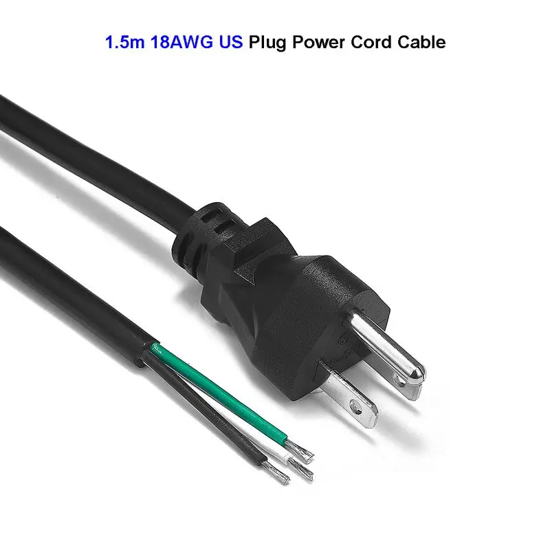 Сменный шнур питания американского стандарта 1 5 м 18AWG NEMA 15P кабель для электроники