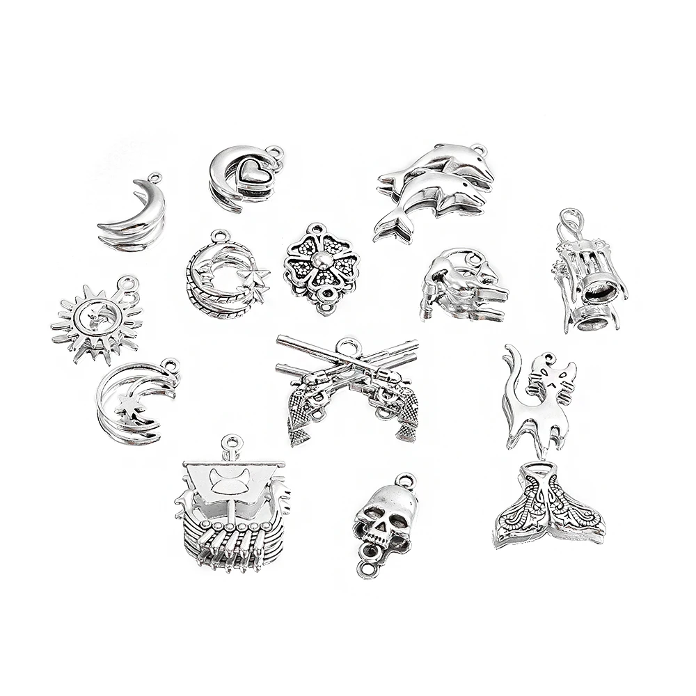 20PCS Tibetan Silver Celestial Moon Gun Skeleton Sun Whale Charms Pendants for Jewelry Making DIY Necklace Bracelet Finding
20PCS Tibetan Silver Celestial Moon Gun Skeleton Sun Whale Charms Pendants for Jewelry Making DIY Necklace Bracelet Finding