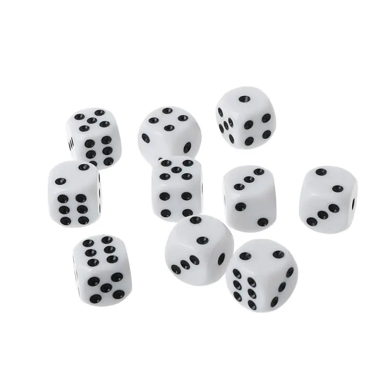 10pcs 16mm Acrylic Dice Black/White 6 Sided Casino Poker Game Bar Party Dice E5BD
10pcs 16mm Acrylic Dice Black/White 6 Sided Casino Poker Game Bar Party Dice E5BD