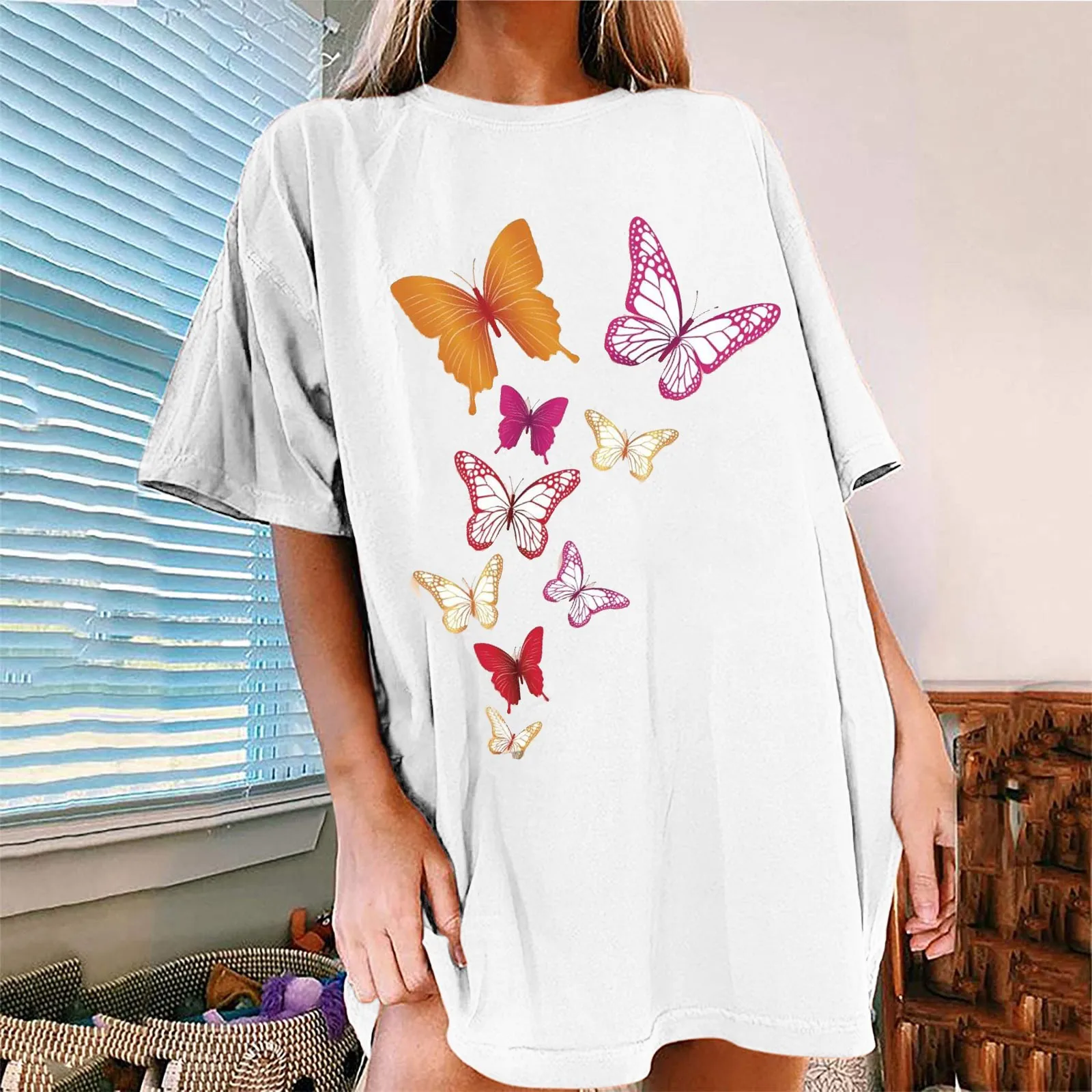 SAGACE Simple And Loose Spring And Summer Long Lady T-shirt Butterfly Print Short Sleeve Polyester Blouse футболка 2021
SAGACE Simple And Loose Spring And Summer Long Lady T-shirt Butterfly Print Short Sleeve Polyester Blouse футболка 2021