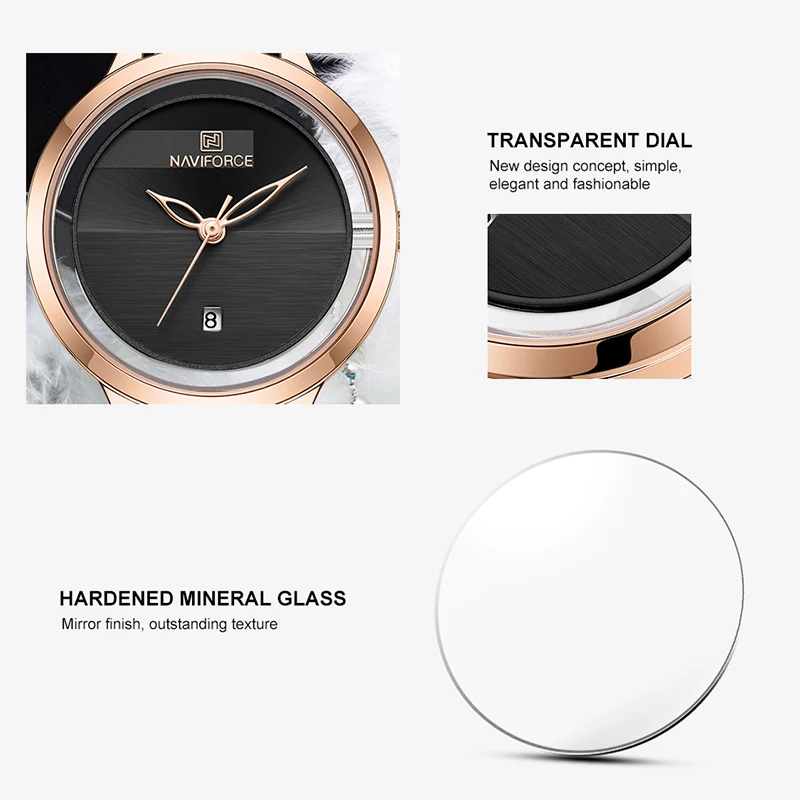NAVIFORCE новые роскошные Брендовые женские кварцевые часы из нержавеющей стали