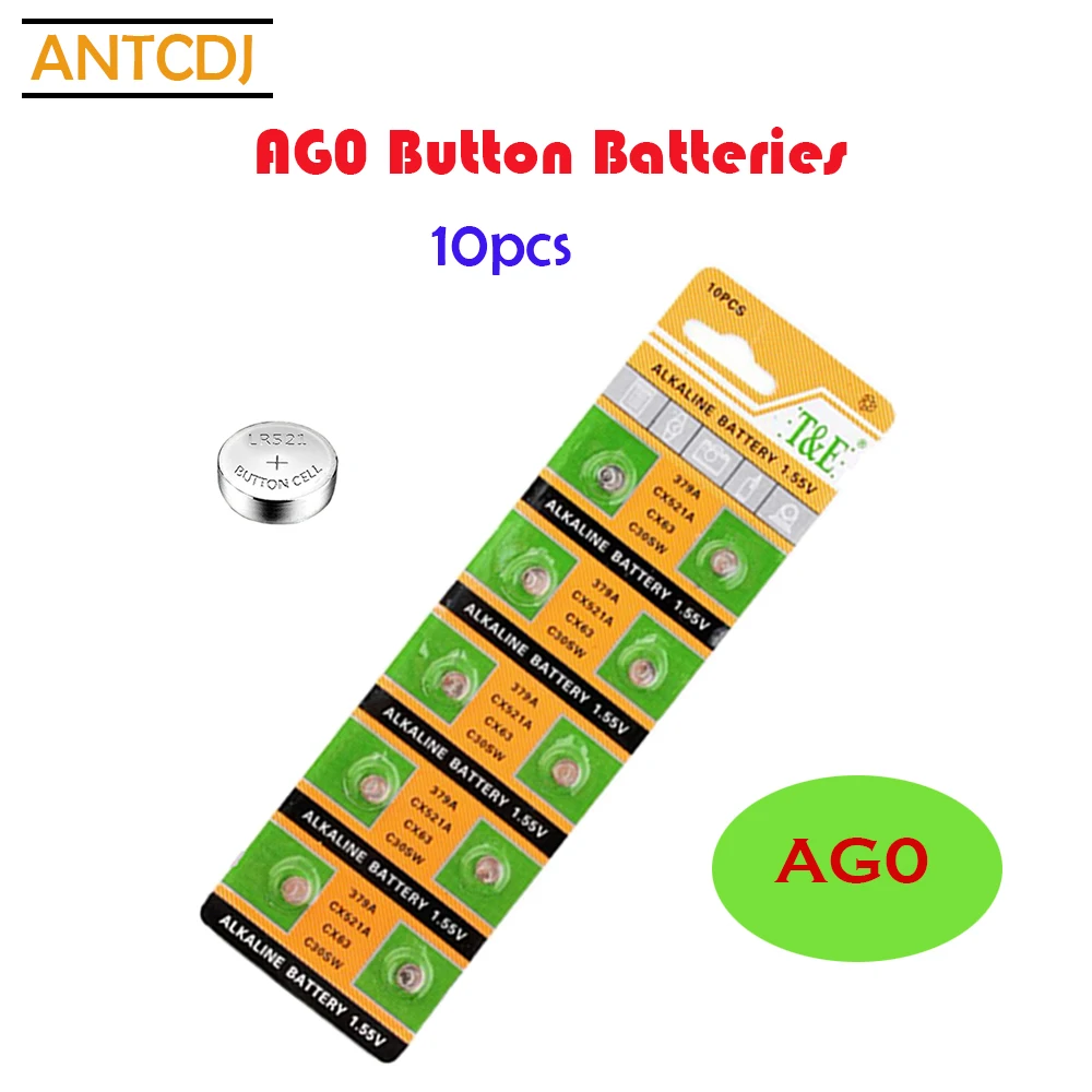 2021 Top Selling 10PCS 10mAh AG0 Button Batteries SR521LR63 379A Cell Coin Alkaline Battery 1.55V 379 SR63 For Watch Toys Remote
2021 Top Selling 10PCS 10mAh AG0 Button Batteries SR521LR63 379A Cell Coin Alkaline Battery 1.55V 379 SR63 For Watch Toys Remote