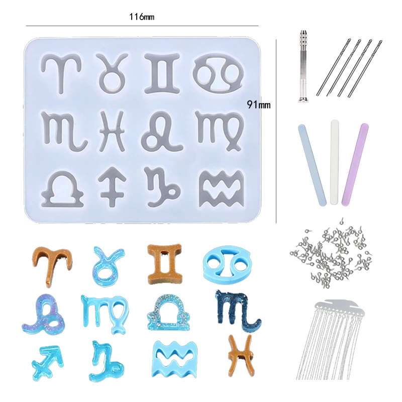 DIY Epoxy Resin Drop Mold 12 Constellation Silicone Mold Silver Chain Drop Rubber Stick Handmade Tools Horn Nail Drilling Device
DIY Epoxy Resin Drop Mold 12 Constellation Silicone Mold Silver Chain Drop Rubber Stick Handmade Tools Horn Nail Drilling Device