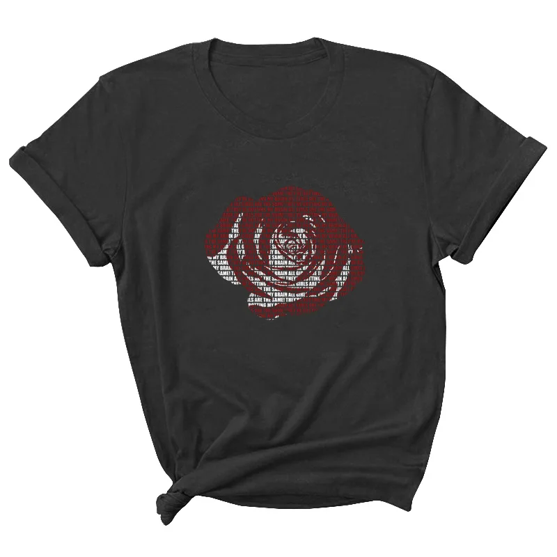 Rose Print Women T Shirt Short Sleeve O Neck Loose Women Tshirt Ladies Tee Shirt Tops Clothes Camisetas Mujer
Rose Print Women T Shirt Short Sleeve O Neck Loose Women Tshirt Ladies Tee Shirt Tops Clothes Camisetas Mujer