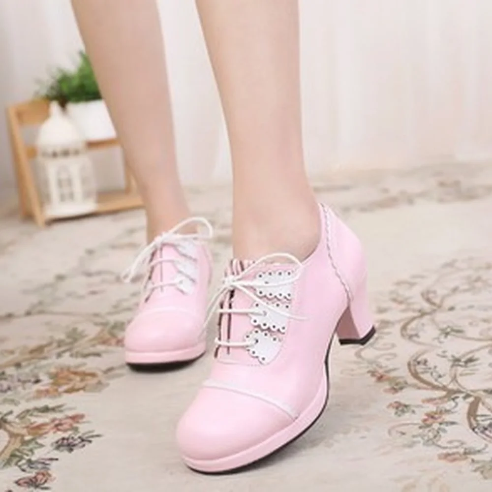 Japanese Vintage Sweet Lolita Lace Up Cos Round Head Lace High-heeled Sweet Girl Retro Shoes Princess Kawaii Girl Women Shoes
Japanese Vintage Sweet Lolita Lace Up Cos Round Head Lace High-heeled Sweet Girl Retro Shoes Princess Kawaii Girl Women Shoes