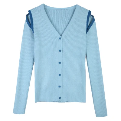 Korean Fashion Cardigan Women Spring 2021 Casual Slim Fit Hollow Out Off Shoulder V Neck Long Sleeve Knitted Sweater Tops T599
Korean Fashion Cardigan Women Spring 2021 Casual Slim Fit Hollow Out Off Shoulder V Neck Long Sleeve Knitted Sweater Tops T599