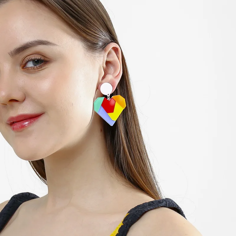 Exaggerated Heart Drop Earrings Neon Geometric Big Personality Long Dangle Earring Brincos Party Nightclub Jewelry
Exaggerated Heart Drop Earrings Neon Geometric Big Personality Long Dangle Earring Brincos Party Nightclub Jewelry