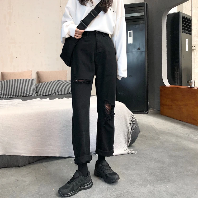 GOOHOJIO 2020 Hole Casual Oversized Trousers for Women Fashion High Waist Women Jeans Fashionable Wide Legs Denim Pants Ladies
GOOHOJIO 2020 Hole Casual Oversized Trousers for Women Fashion High Waist Women Jeans Fashionable Wide Legs Denim Pants Ladies