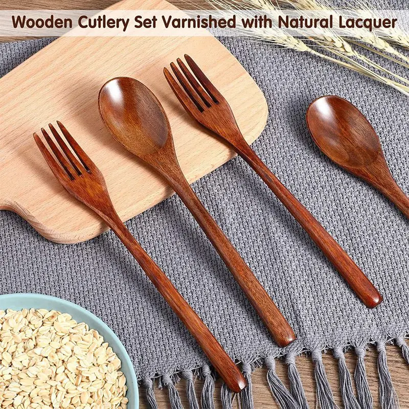 Hot 10 Pcs Wooden Spoons Forks Set Wooden Utensil Set Reusable Natural Wood Flatware Set for Cooking Stirring Eating
Hot 10 Pcs Wooden Spoons Forks Set Wooden Utensil Set Reusable Natural Wood Flatware Set for Cooking Stirring Eating
