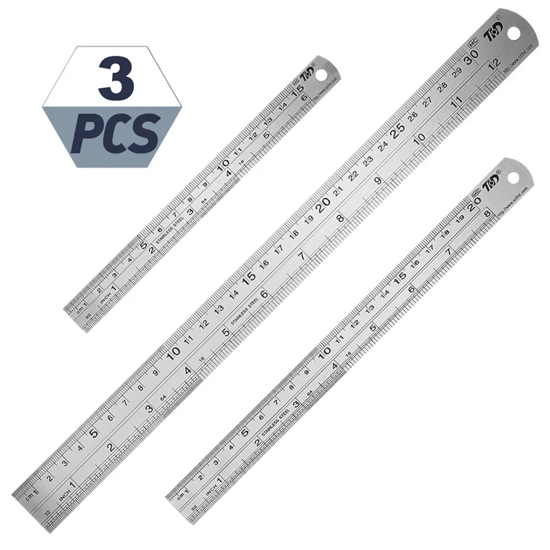 3Pcs Steel Ruler Drawing Tool Accessory 15/20/30cm Stainless Steel Metal Ruler Metric Rule Precision Measuring Tool
3Pcs Steel Ruler Drawing Tool Accessory 15/20/30cm Stainless Steel Metal Ruler Metric Rule Precision Measuring Tool