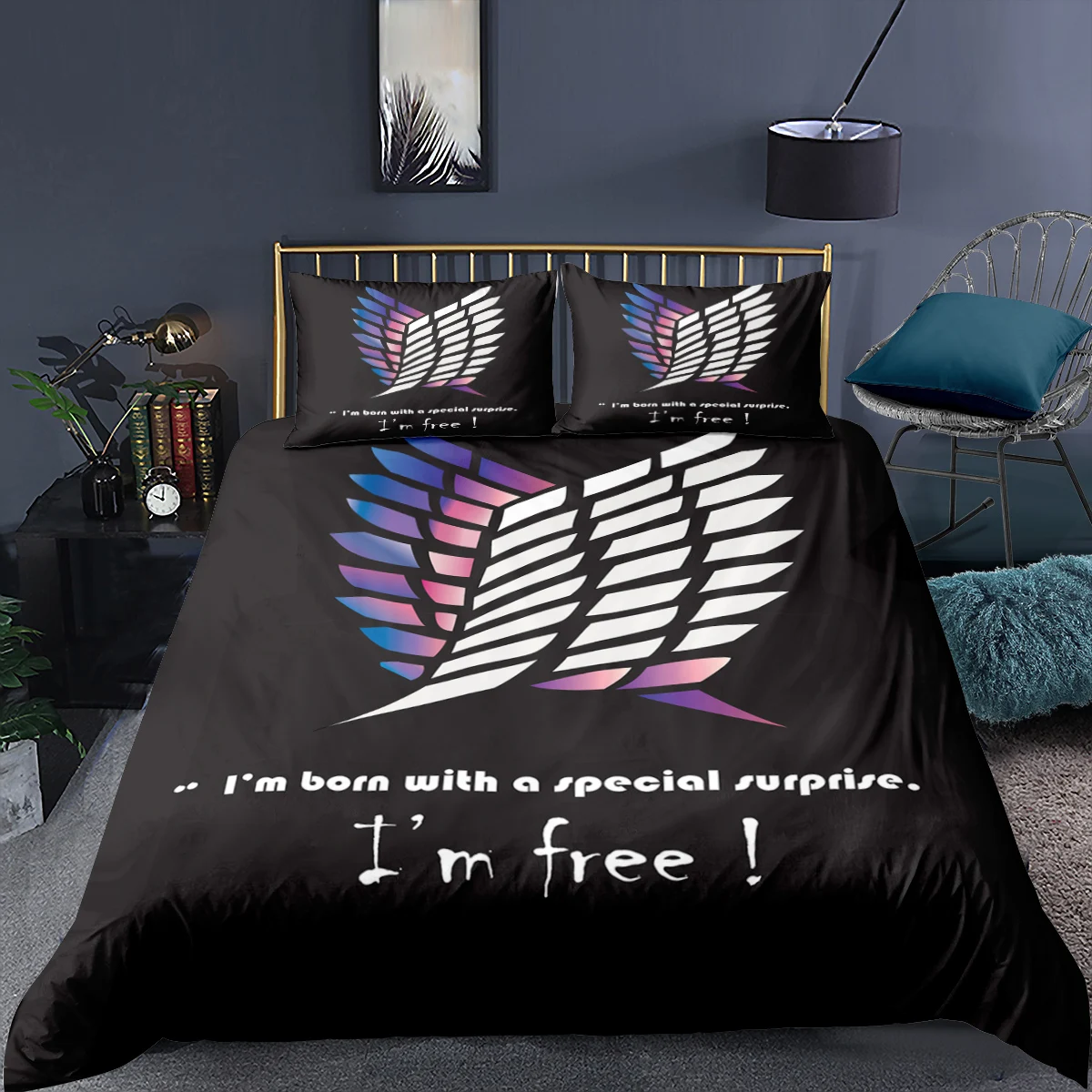 Attack on Titan Anime 3D Printed Bedding Set Duvet Covers Pillowcases Freedom Wings Bedclothes for Boys Twin Single Full Size
Attack on Titan Anime 3D Printed Bedding Set Duvet Covers Pillowcases Freedom Wings Bedclothes for Boys Twin Single Full Size