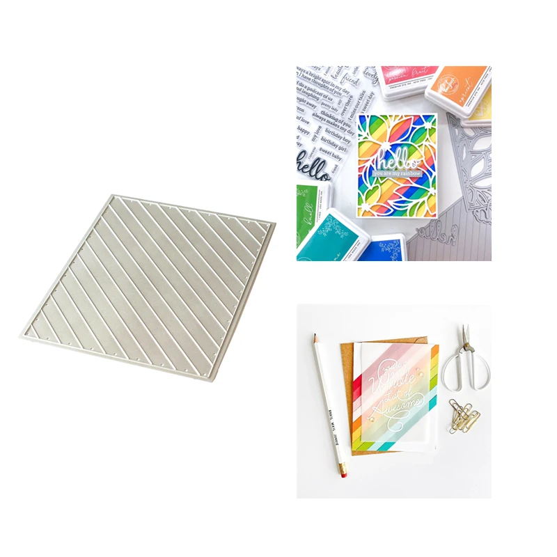2020 New Layering Metal Cutting Dies and Scrapbooking For Paper Making Diagonal Stripes Embossing Card Frame Craft Die Cuts Set
2020 New Layering Metal Cutting Dies and Scrapbooking For Paper Making Diagonal Stripes Embossing Card Frame Craft Die Cuts Set