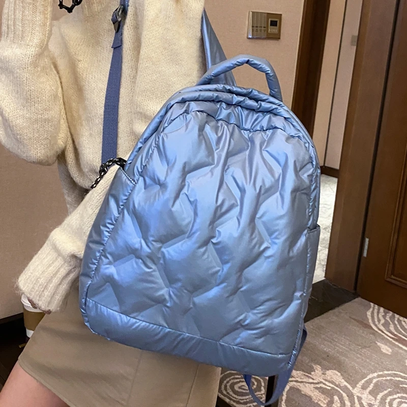 New Winter Women Space Pad Tote Backpack Luxury Brand Large School Packbag Female Feather Down Padded Portable Backbag Sac A Dos
New Winter Women Space Pad Tote Backpack Luxury Brand Large School Packbag Female Feather Down Padded Portable Backbag Sac A Dos