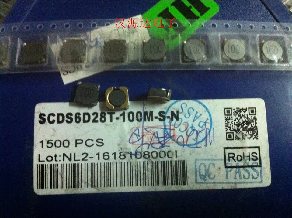 20 шт./лот SCDS6D28T-100M-S-N 6D28-10UH 1.7A 7X7X3MM SMD силовой индуктор 100% новый и оригинальный -