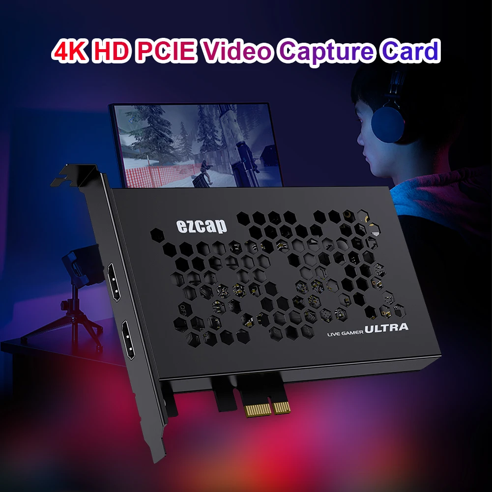 Ezcap323 HDMI-compatible Game Video Capture Card Converter PCI-E 4K Streaming Adapter Grabber Recording Box for Live Broadcasts
Ezcap323 HDMI-compatible Game Video Capture Card Converter PCI-E 4K Streaming Adapter Grabber Recording Box for Live Broadcasts