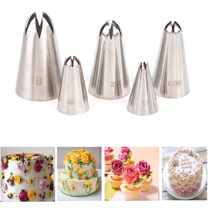 5 Piece Set Rose Petal Flower Icing Pipe Nozzle Cake Decorating Tool Cupcake Craft Cream Cake Sugar Decorating Tool
5 Piece Set Rose Petal Flower Icing Pipe Nozzle Cake Decorating Tool Cupcake Craft Cream Cake Sugar Decorating Tool