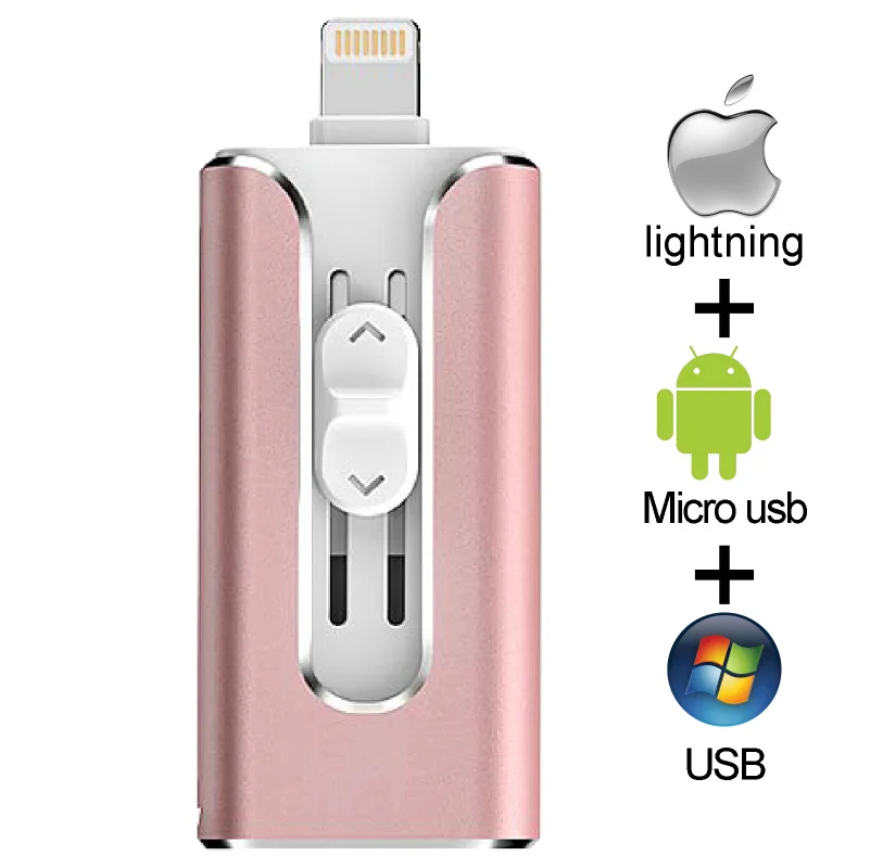 Металлический USB флеш накопитель 128 ГБ OTG 32 64 3 0 флэш диск для iPhone 11 Pro/XR/XS Max карта