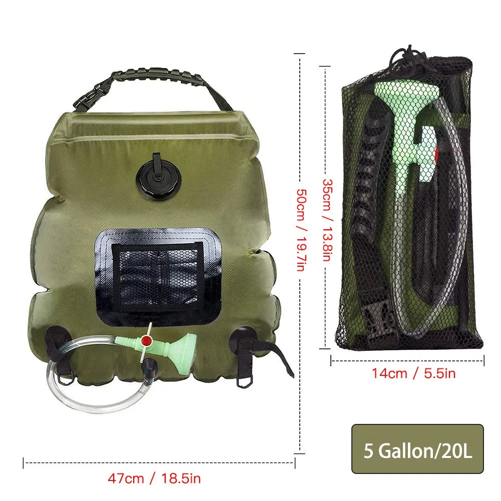 20L Outdoor Hiking Solar Shower Bath Water Bag Heating Gathering Camping Shower Switchable Shower Head For Backpacking Fishing
20L Outdoor Hiking Solar Shower Bath Water Bag Heating Gathering Camping Shower Switchable Shower Head For Backpacking Fishing