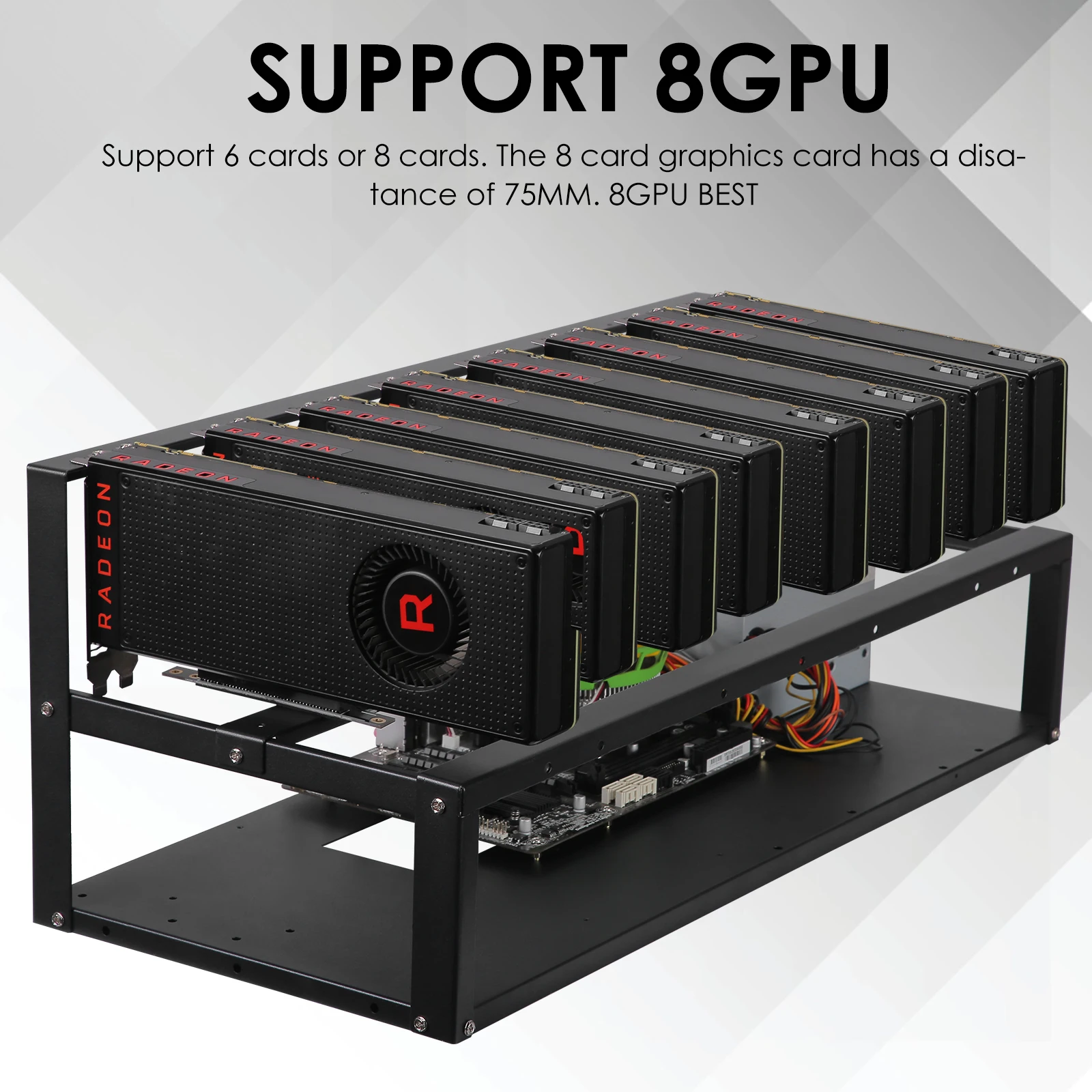Open Mining Machine Mining Rig Frame Case Steel Graphics Card Bracket Holds 8GPU Mining Ether Accessories 5 12cm Fans Only Frame
Open Mining Machine Mining Rig Frame Case Steel Graphics Card Bracket Holds 8GPU Mining Ether Accessories 5 12cm Fans Only Frame