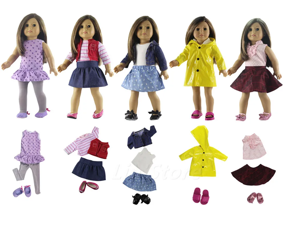 Hot Doll Outfit 5 Set Doll clothes+5 pairs shoes for 18 inch American Doll Casual Clothing Dress
Hot Doll Outfit 5 Set Doll clothes+5 pairs shoes for 18 inch American Doll Casual Clothing Dress