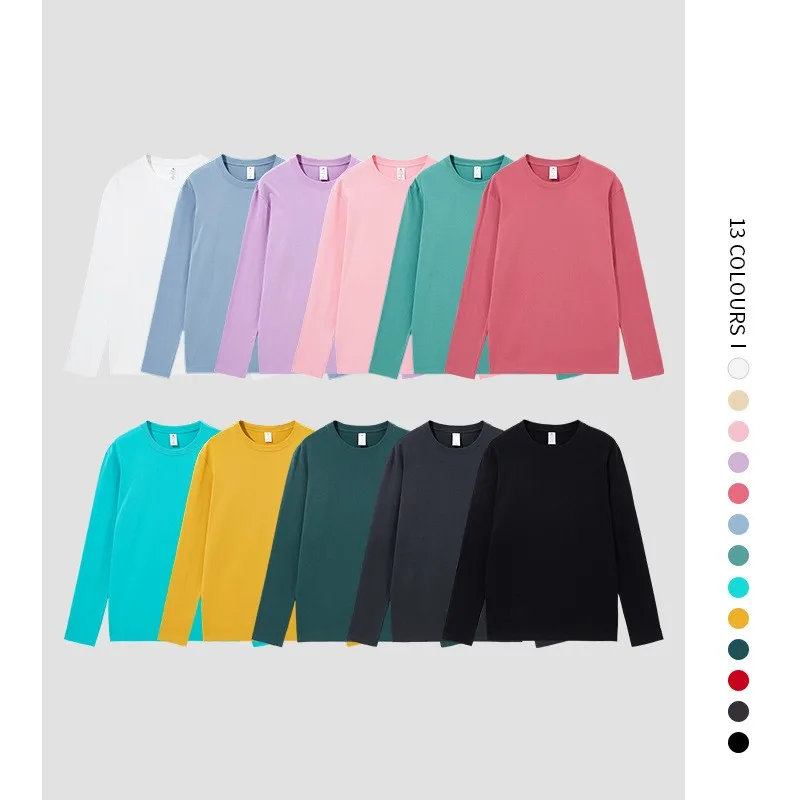 New 210 Grams 21 Combed Cotton Long-sleeved T-shirt Men And Women Winter Heavyweight Cotton Round Neck Thick Solid Color T-shirt
New 210 Grams 21 Combed Cotton Long-sleeved T-shirt Men And Women Winter Heavyweight Cotton Round Neck Thick Solid Color T-shirt
