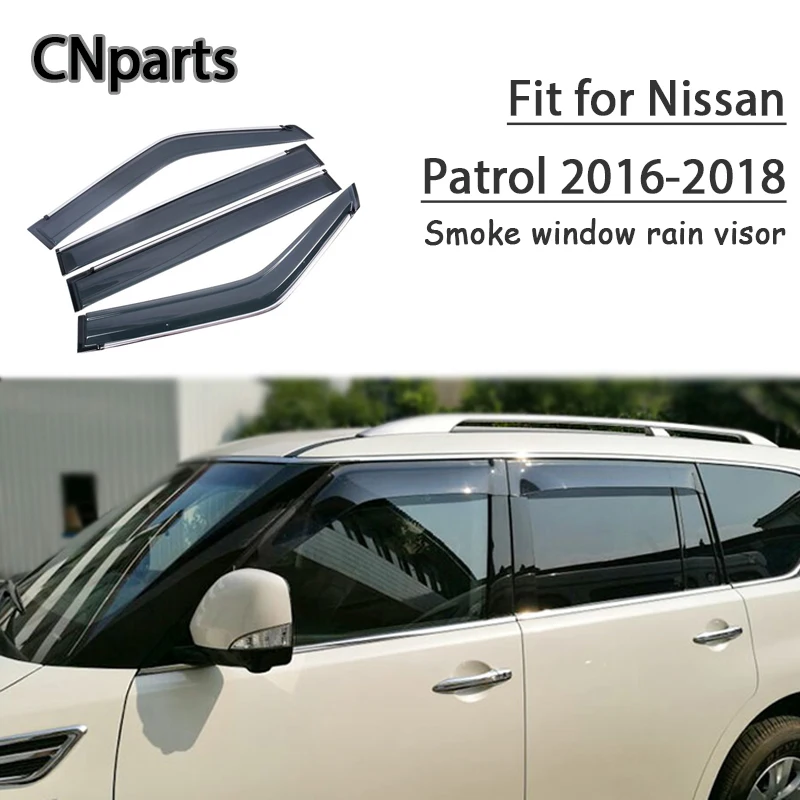 Auto Parts 4pcs ABS For Nissan Patrol 2016 2017 2018 Car Smoke Window Sun Visor Keep Fresh Air convection Accessories
Auto Parts 4pcs ABS For Nissan Patrol 2016 2017 2018 Car Smoke Window Sun Visor Keep Fresh Air convection Accessories
