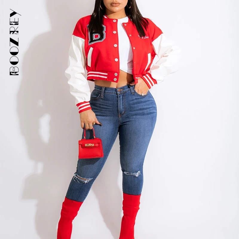 BoozRey PU Stitching Long-sleeve Baseball Uniform Women Jacket Single-breasted Y2K Streetwear Short Coat Autumn Female Outerwear
BoozRey PU Stitching Long-sleeve Baseball Uniform Women Jacket Single-breasted Y2K Streetwear Short Coat Autumn Female Outerwear