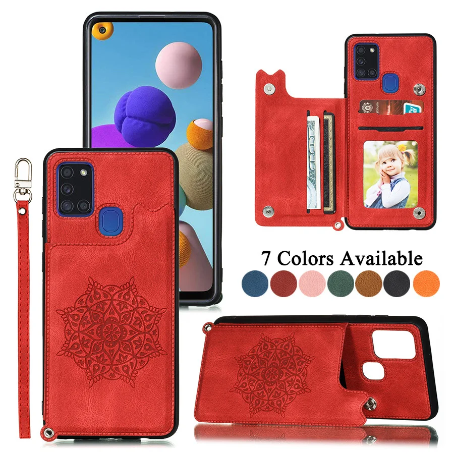 Чехол с держателем для карт Samsung S20 Ultra S10 Plus A31 A51 A21s A71 A30 A50 S10e Note10 Pro Магнитная