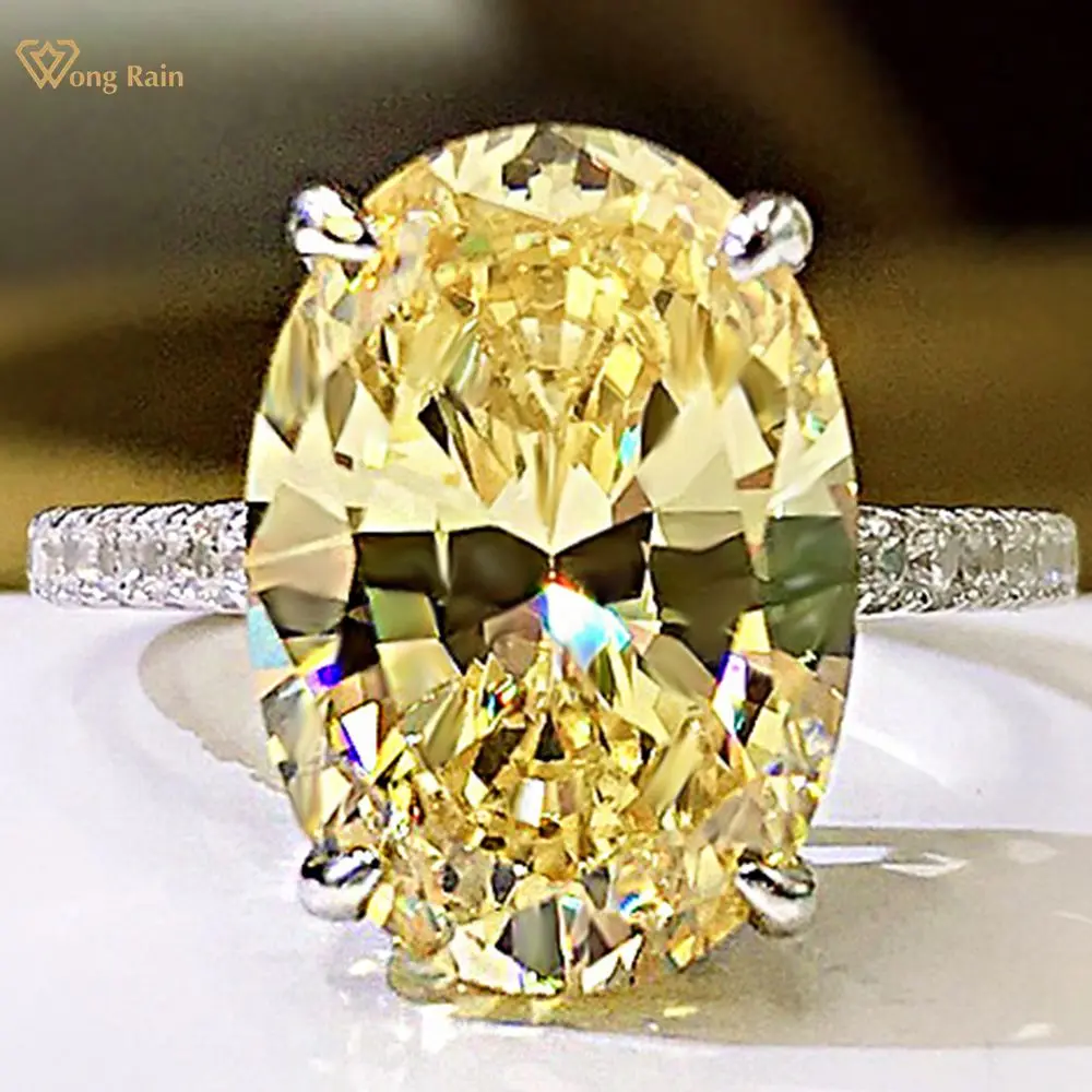 Wong Rain, 100% 925 пробы, серебро, 9*13 мм, овальная огранка, созданная Moissanite, драгоценный камень, обручальное, классическое кольцо, для женщин, хороше...
Wong Rain, 100% 925 пробы, серебро, 9*13 мм, овальная огранка, созданная Moissanite, драгоценный камень, обручальное, классическое кольцо, для женщин, хороше...