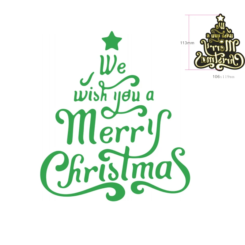 

We Wish You A Merry Christmas Metal Cutting Dies Stencils For DIY Decorative Embossing Handcraft Paper Cards Making Die Templat
