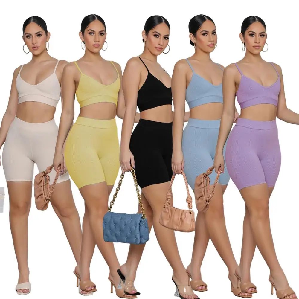 Casual Outfits Ribbed Knit Thin Spaghetti Strap Vest V Neck Tank Crop Tops+Bodycon Tight Mini Yoga Shorts Gym Workout Tracksuits
Casual Outfits Ribbed Knit Thin Spaghetti Strap Vest V Neck Tank Crop Tops+Bodycon Tight Mini Yoga Shorts Gym Workout Tracksuits