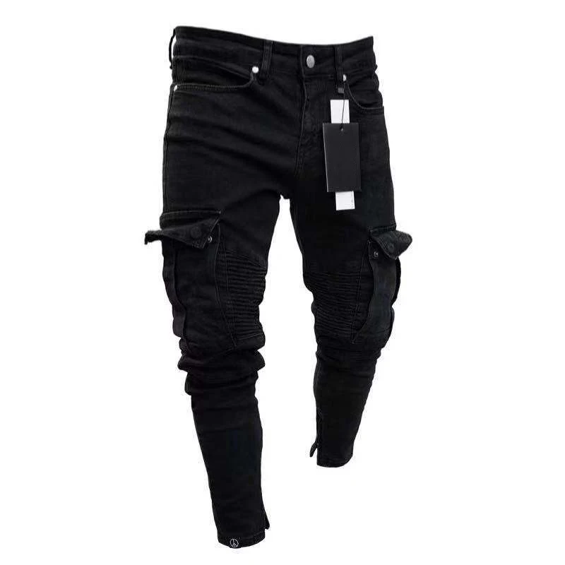 Men Biker Ripped Long Denim Trousers Skinny Jeans Pants Destroyed Stretchy-Black Pants
Men Biker Ripped Long Denim Trousers Skinny Jeans Pants Destroyed Stretchy-Black Pants