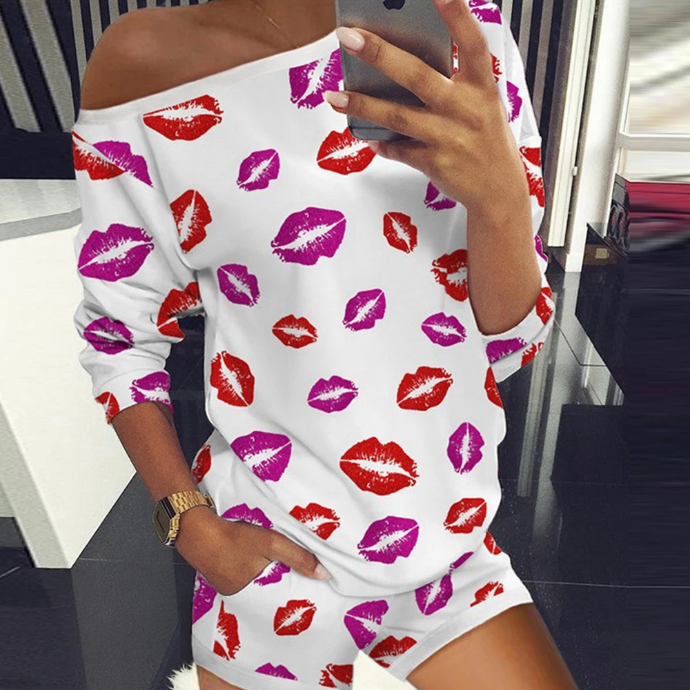 Lugentolo 2 Piece Outfits for Women Off Shoulder Summer Fashion Print Loose Long Sleeve Short Pants Pullover Casual Sweatsuit
Lugentolo 2 Piece Outfits for Women Off Shoulder Summer Fashion Print Loose Long Sleeve Short Pants Pullover Casual Sweatsuit