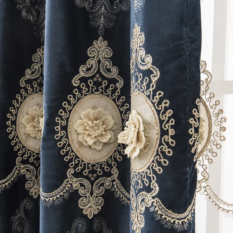 Luxury 3D Flower Embroidery Curtains for Living Room Bedroom Blackout Curtains European Style Luxury Window Drapes AG369#4
Luxury 3D Flower Embroidery Curtains for Living Room Bedroom Blackout Curtains European Style Luxury Window Drapes AG369#4