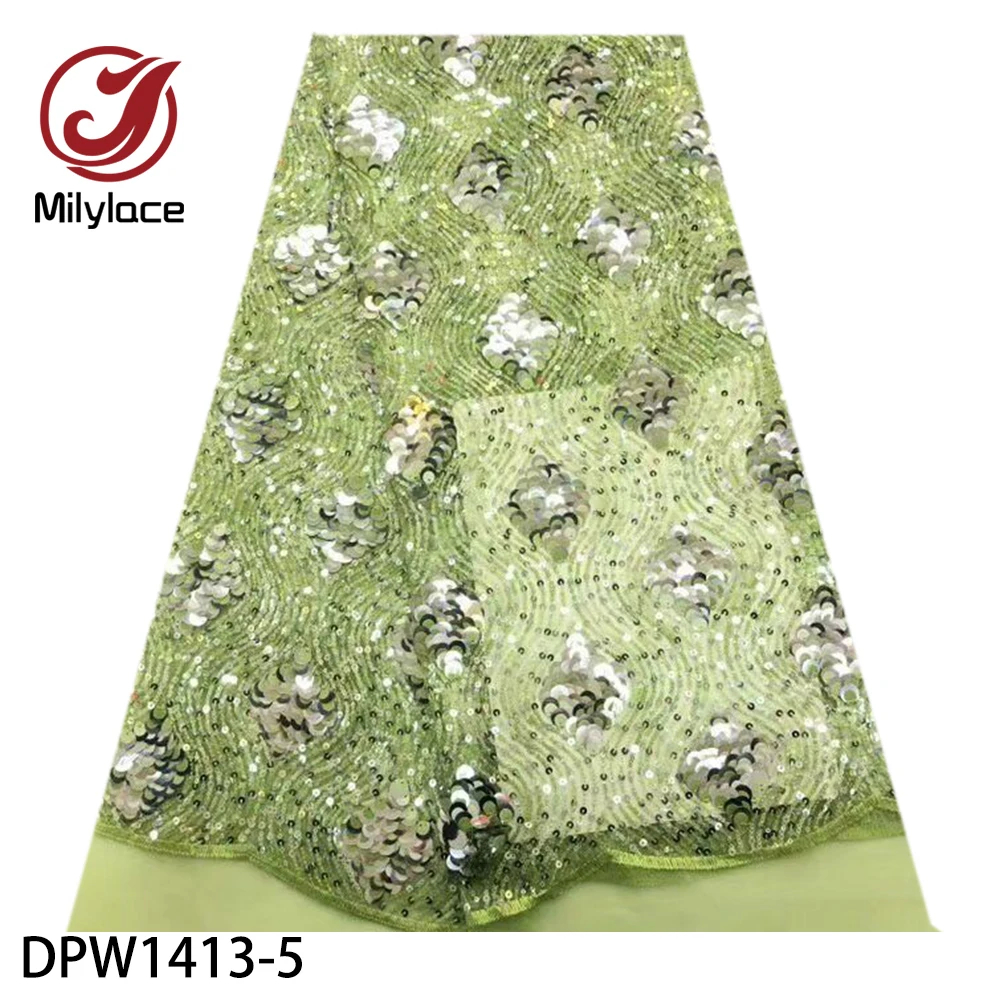 Milylace wholesale 2019 African lace fabric 5 yards shiny sequins tulle lace fabric high quality for party dresses DPW1413
Milylace wholesale 2019 African lace fabric 5 yards shiny sequins tulle lace fabric high quality for party dresses DPW1413