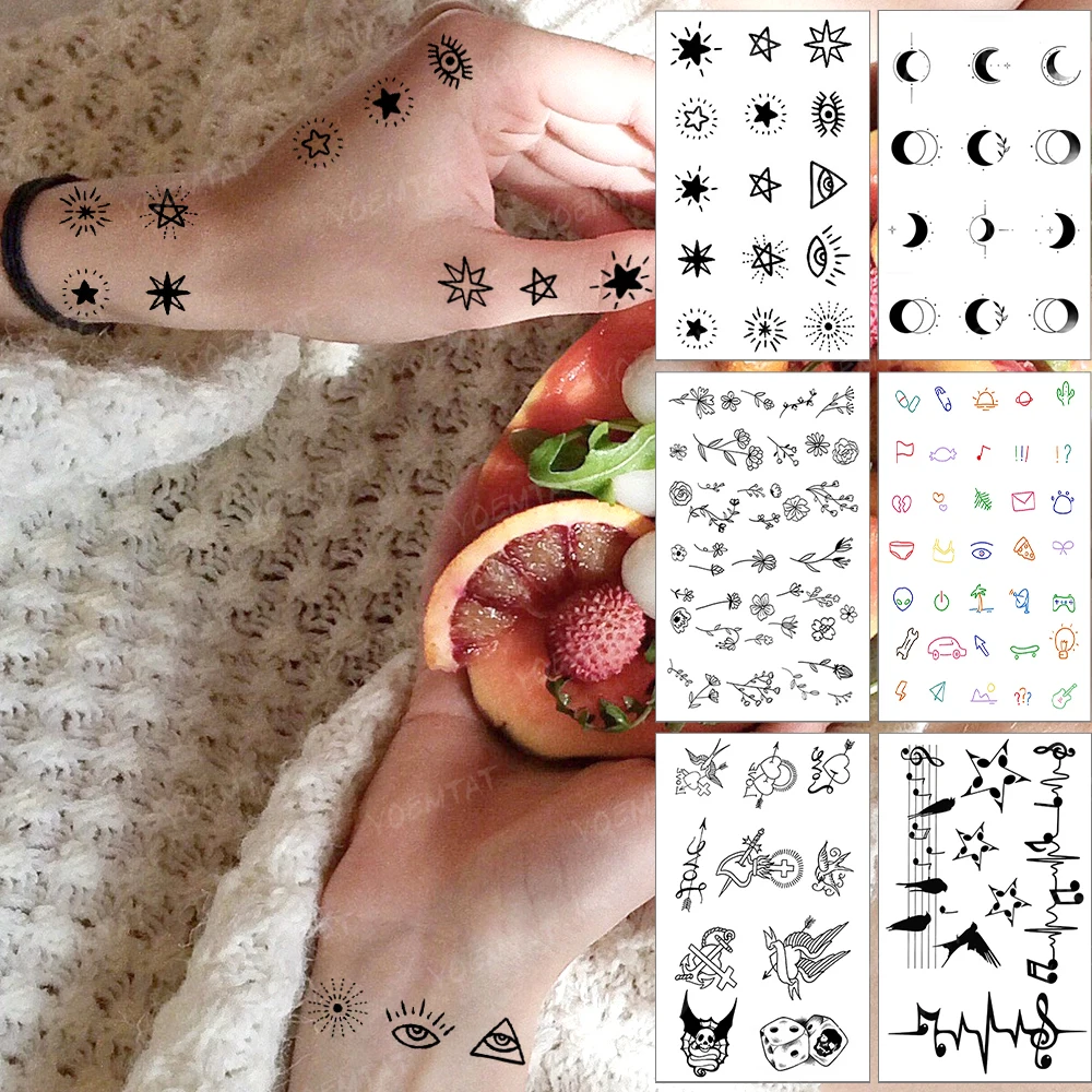 Waterproof Temporary Tattoo Sticker Eye Star Geometric Linear Simple Small Flash Tatoo Finger Wrist Woman Man Child Fake Tatto
Waterproof Temporary Tattoo Sticker Eye Star Geometric Linear Simple Small Flash Tatoo Finger Wrist Woman Man Child Fake Tatto