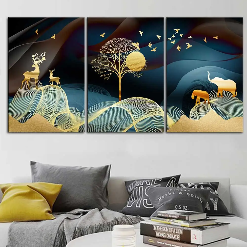 Nordic Abstract Golden Landscape Poster Romantic Elk Moon Trees Modern Home Living Room Bedroom Decoration Wall Art Pictures
Nordic Abstract Golden Landscape Poster Romantic Elk Moon Trees Modern Home Living Room Bedroom Decoration Wall Art Pictures