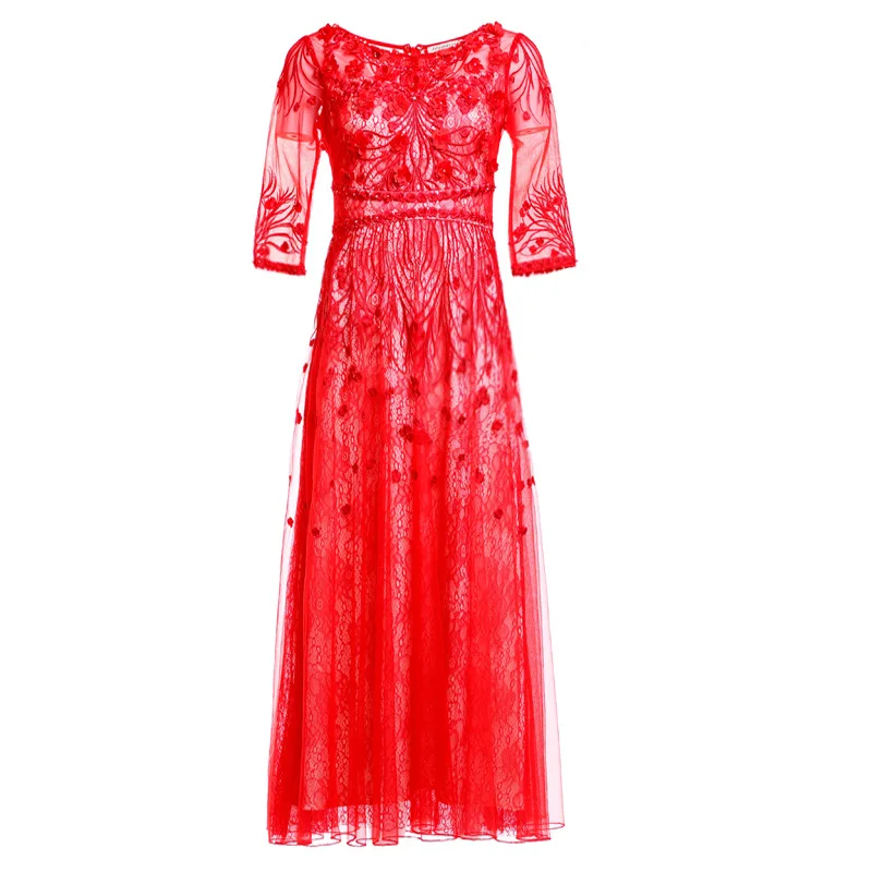Beading Hand Made Floral Lace Party Wedding Women Long Dresses Spring Summer Autumn Elegant Party Lady Lace Maxi Dress 
Beading Hand Made Floral Lace Party Wedding Women Long Dresses Spring Summer Autumn Elegant Party Lady Lace Maxi Dress
