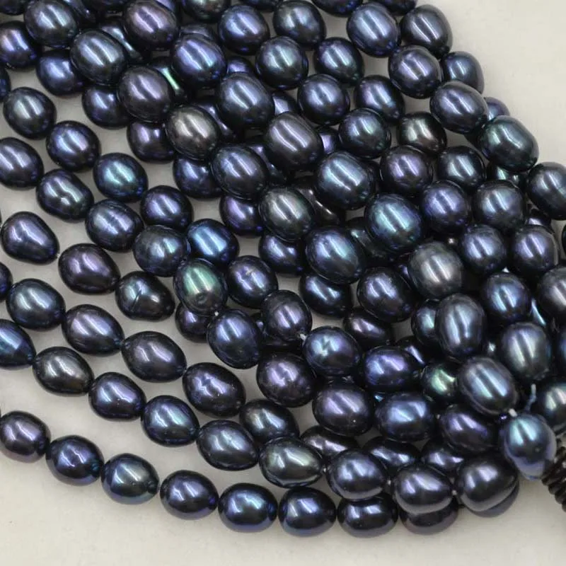 Real Freshwater Black Pearl 8-10 mm Rice Shape Loose Beads 5 Strands Throught Hole for Handmade Necklace DIY Jewlry
Real Freshwater Black Pearl 8-10 mm Rice Shape Loose Beads 5 Strands Throught Hole for Handmade Necklace DIY Jewlry