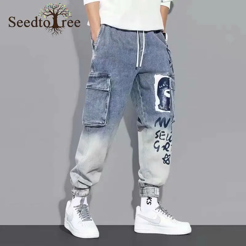 Men's Jeans Printed Plus Size Cargo Pants Loose Trend Hip-hop Drawstring Big Pocket Denim Trousers
Men's Jeans Printed Plus Size Cargo Pants Loose Trend Hip-hop Drawstring Big Pocket Denim Trousers