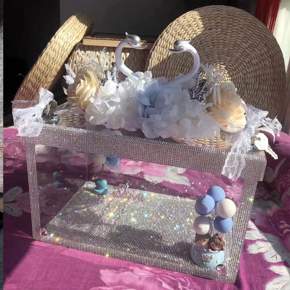 Bling Handmade Sparkling Crystal Rhinestones Transparent Wedding Show Shoe Box Storage Thickened Dustproof Shoes Box Organizer
Bling Handmade Sparkling Crystal Rhinestones Transparent Wedding Show Shoe Box Storage Thickened Dustproof Shoes Box Organizer