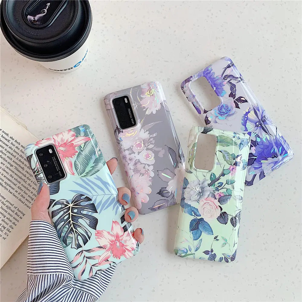 Glossy Laser Flower Phone Cases For Huawei P40 P30 Pro P20 Lite Mate 20 Lite 30 Pro Case Cover Silicone Soft TPU IMD Back Shell
Glossy Laser Flower Phone Cases For Huawei P40 P30 Pro P20 Lite Mate 20 Lite 30 Pro Case Cover Silicone Soft TPU IMD Back Shell
