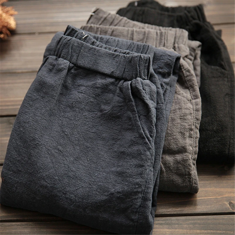 Oversize Women Elastic Waist Ankle Pants Casual Cotton And Linen Pants Loose Capri Harem Trousers Female Summer Solid Color Pant
Oversize Women Elastic Waist Ankle Pants Casual Cotton And Linen Pants Loose Capri Harem Trousers Female Summer Solid Color Pant