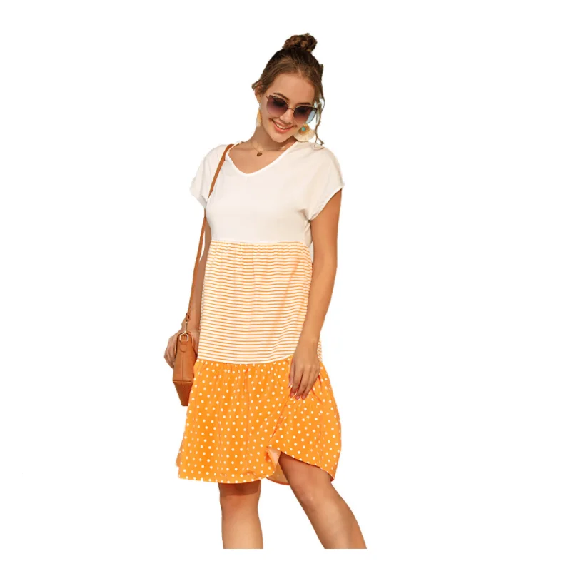 2021 Summer Hot Sale Women's Polka Dot V-Neck Short Sleeve European And American Sweet Dress Color Matching
2021 Summer Hot Sale Women's Polka Dot V-Neck Short Sleeve European And American Sweet Dress Color Matching