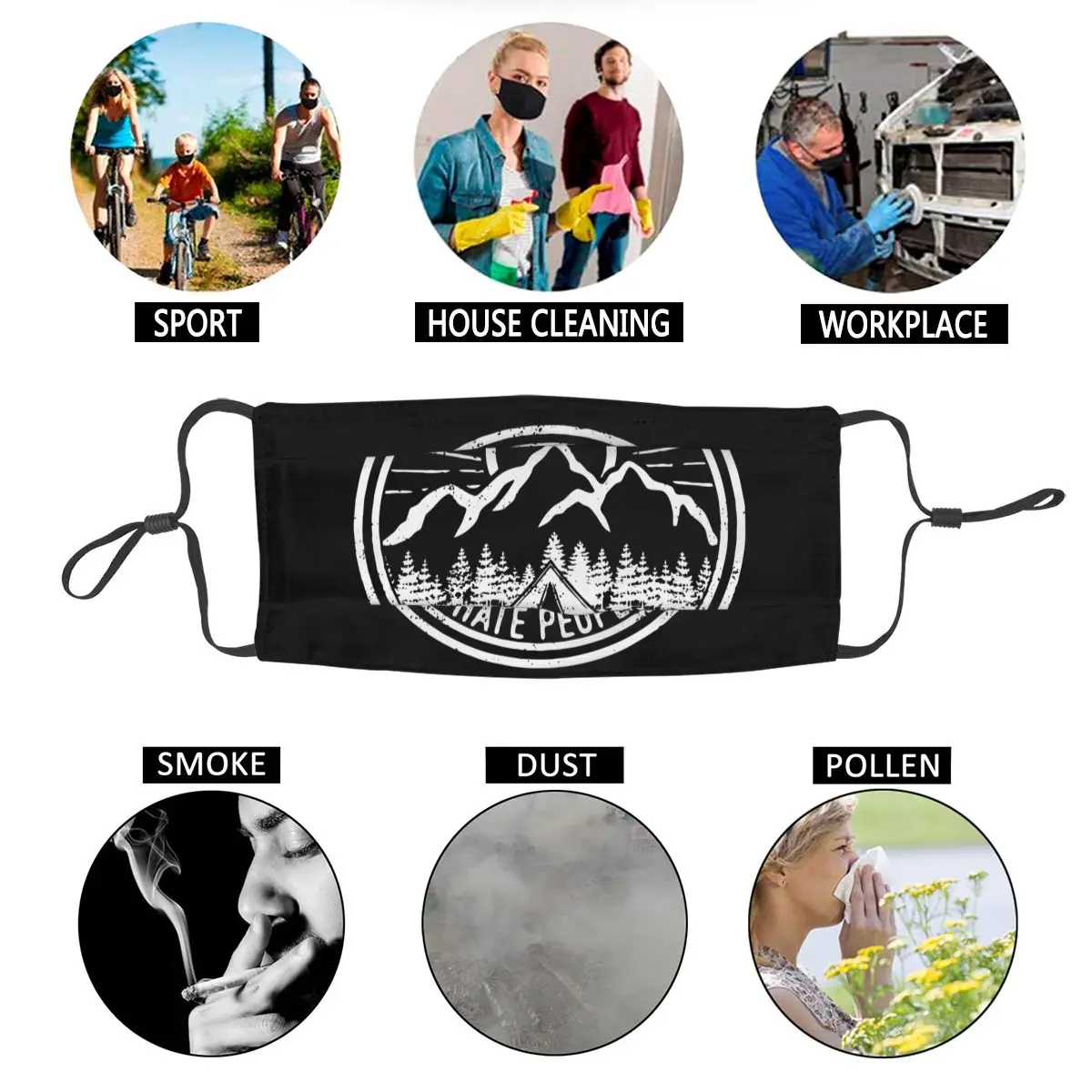 I Hate People Camping Lovers Men Women Non-Disposable Mouth Face Mask Mountain Dust Protection Cover Respirator
I Hate People Camping Lovers Men Women Non-Disposable Mouth Face Mask Mountain Dust Protection Cover Respirator